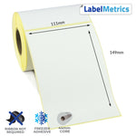 111 x 149mm Perforated Direct Thermal Labels - Freezer Adhesive