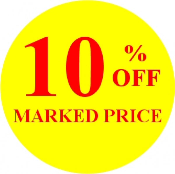 10% OFF MARKED PRICE Promotional Label - Qty: 1000