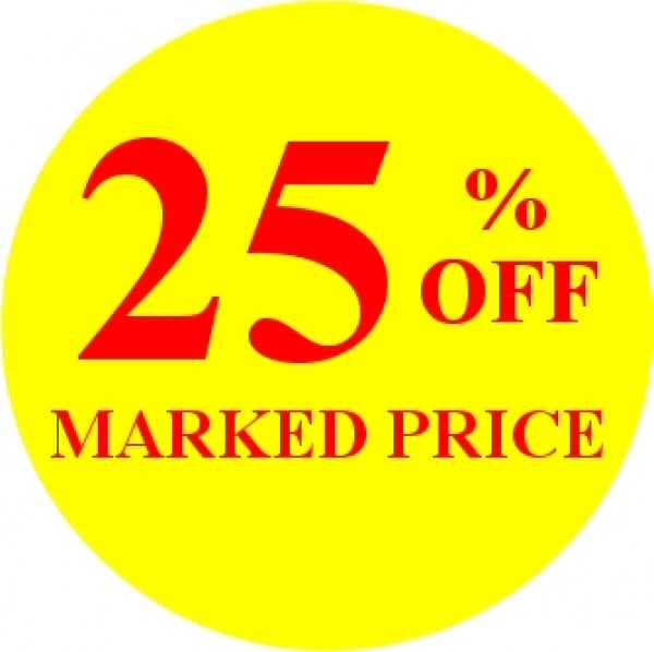 25% OFF MARKED PRICE Promotional Label - Qty: 1000