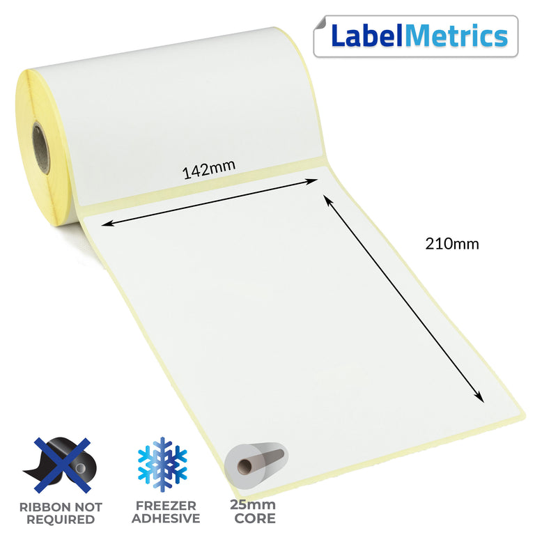142 x 210mm Direct Thermal Labels - Freezer Adhesive