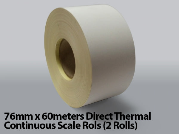 76mm x 60meters Direct Thermal Continuous Scale Rolls