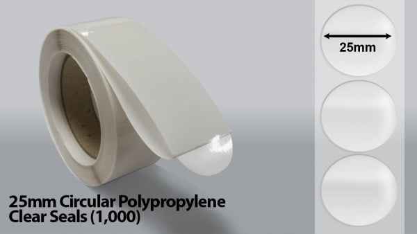 25mm Circular Polypropylene Clear Seals (1000)