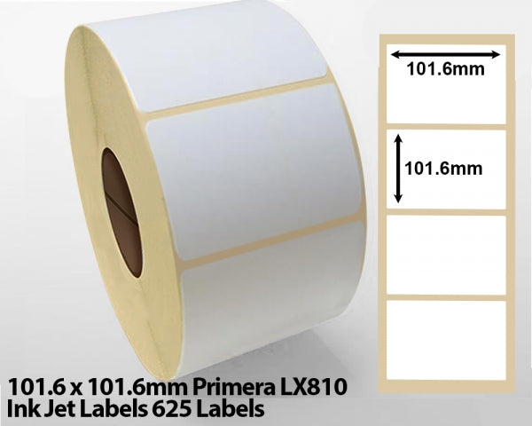 101.6 x 101.6mm Primera LX810 Ink Jet Labels 625 Labels