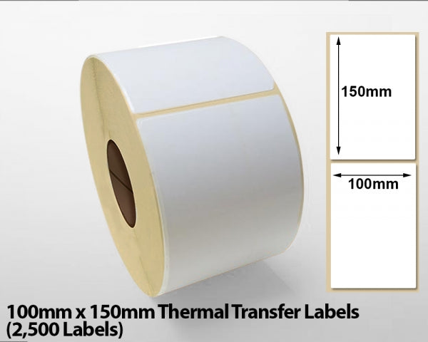 100mm x 150mm Thermal Transfer Labels (2500 Labels)
