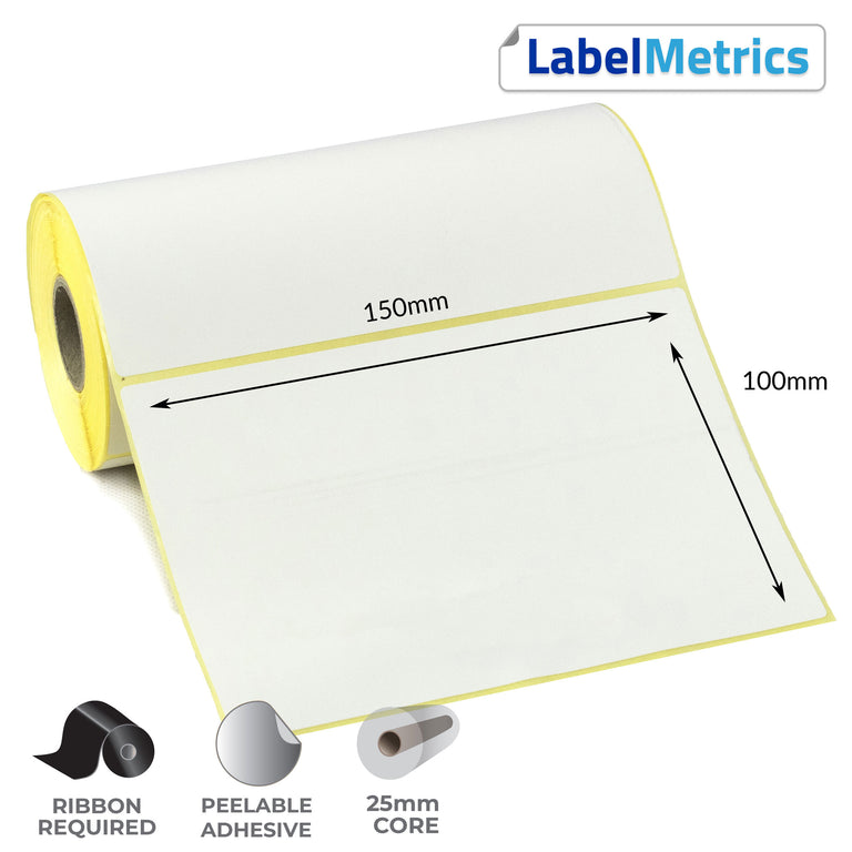 150 x 100mm Thermal Transfer Labels - Removable Adhesive