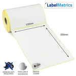 150 x 200mm Direct Thermal Labels - Removable Adhesive