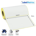 166 x 93mm Direct Thermal Labels - Removable Adhesive