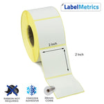 2x2 Inch Direct Thermal Labels - Freezer Adhesive