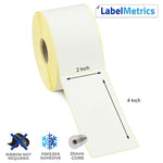 2x4 Inch Direct Thermal Labels - Freezer Adhesive