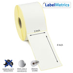 2x4 Inch Direct Thermal Labels - Removable Adhesive