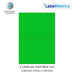 Pantone Green A4 Laser Labels - Inkjet Labels - Inkjet Labels - Butt Cut 2 Per Sheet (210mm x 148.5mm) LL02NSE