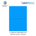 Process Blue A4 Laser Labels - Inkjet Labels - Butt Cut 2 Per Sheet (210mm x 148.5mm) LL02NSE