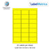Pantone Yellow A4 Laser Labels - Inkjet Labels - 21 Per Sheet (63.5mm x 38.1mm) LL21