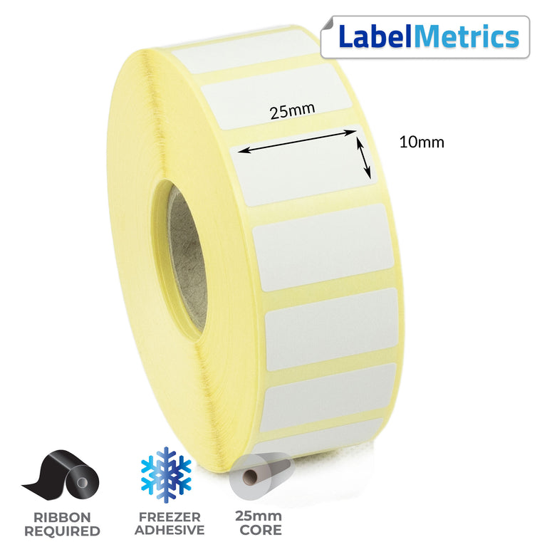 25 x 10mm Thermal Transfer Labels - Freezer Adhesive