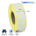 25 x 10mm Direct Thermal Labels - Freezer Adhesive