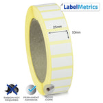 25 x 10mm Direct Thermal Labels - Permanent Adhesive