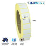 25 x 15mm Direct Thermal Labels - Freezer Adhesive