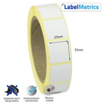 25 x 25mm Direct Thermal Labels - Permanent Adhesive