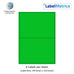 Pantone Green A4 Laser Labels / Inkjet Labels - 2 Per Sheet (199.6mm x 143.5mm) LL02
