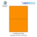 Orange (Pantone 021) A4 Laser Labels - Inkjet Labels - 2 Per Sheet (199.6mm x 143.5mm) LL02