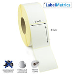 3x4 Inch Direct Thermal Labels - Removable Adhesive