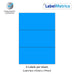 Blue (Process Blue) A4 Laser Labels - Inkjet Labels - Butt Cut 3 Per Sheet (210mm x 99mm) LL03NSE