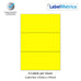 Pantone Yellow A4 Laser Labels - Inkjet Labels - Butt Cut 3 Per Sheet (210mm x 99mm) LL03NSE