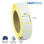 30 x 25mm Direct Thermal Labels - Removable Adhesive
