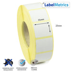 31 x 25mm Direct Thermal Labels - Permanent Adhesive