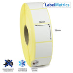 38 x 38mm Direct Thermal Labels - Freezer Adhesive