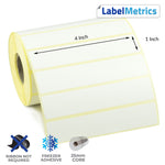 4x1 Inch Direct Thermal Labels - Freezer Adhesive