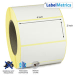 4x2 Inch Direct Thermal Labels - Freezer Adhesive