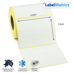 4x3 Inch Direct Thermal Labels - Freezer Adhesive
