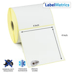 4x4 Inch Direct Thermal Labels - Freezer Adhesive