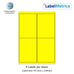 Pantone Yellow A4 Laser Labels - Inkjet Labels - 4 Per Sheet (99.1mm x 139mm) LL04
