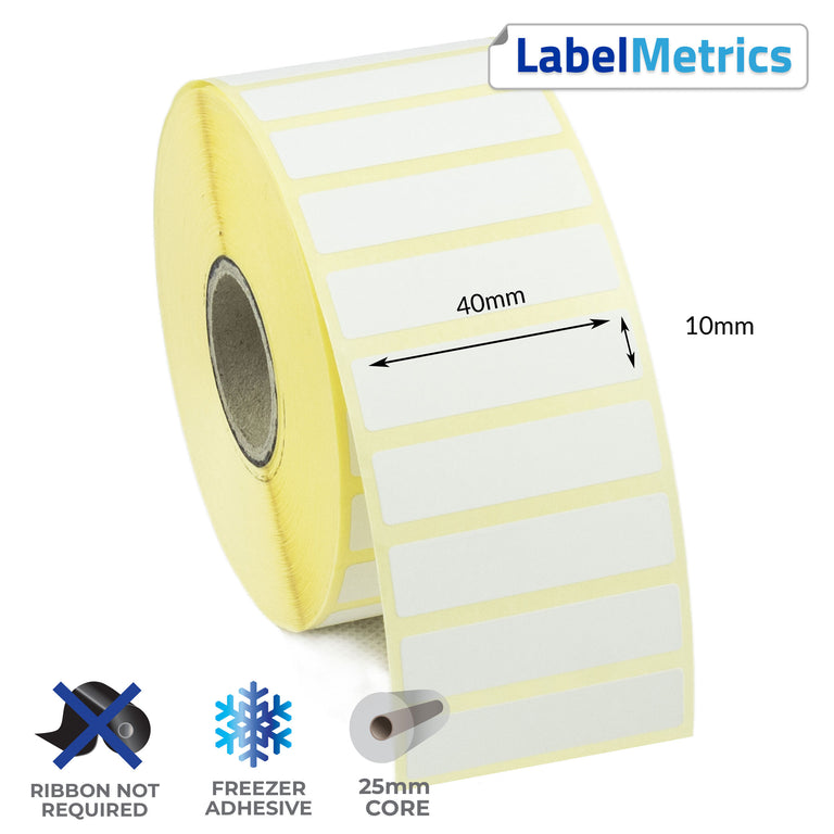 40 x 10mm Direct Thermal Labels - Freezer Adhesive