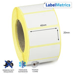 40 x 20mm Direct Thermal Labels - Freezer Adhesive