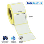40 x 35mm Direct Thermal Labels - Freezer Adhesive