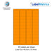 Orange (Pantone 021), A4 Laser Labels - Inkjet Labels - 44 Per Sheet, 48.5mm x 25.4mm.