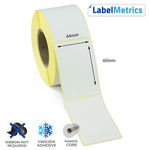 44 x 60mm Direct Thermal Labels - Freezer Adhesive