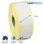 49mm Diameter Direct Thermal Labels - Freezer Adhesive