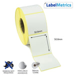 50.8 x 50.8mm Direct Thermal Labels - Removable Adhesive