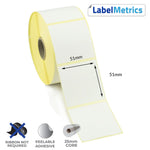 51 x 51mm Direct Thermal Labels - Removable Adhesive