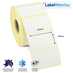 52 x 38mm Direct Thermal Labels - Freezer Adhesive