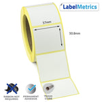 57 x 50.8mm Direct Thermal Labels - Permanent Adhesive