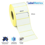 60 x 25mm Direct Thermal Labels - Freezer Adhesive