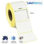 60 x 45mm Direct Thermal Labels - Freezer Adhesive