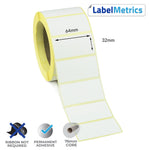 64 x 32mm Direct Thermal Labels - Permanent Adhesive