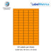 Orange (Pantone 021) A4 Laser Labels - Inkjet Labels - 65 Per Sheet, 39.1mm x 21.2mm (LL65)