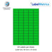 Pantone Green, A4 Laser Labels - Inkjet Labels - 65 Per Sheet, 39.1mm x 21.2mm (LL65)